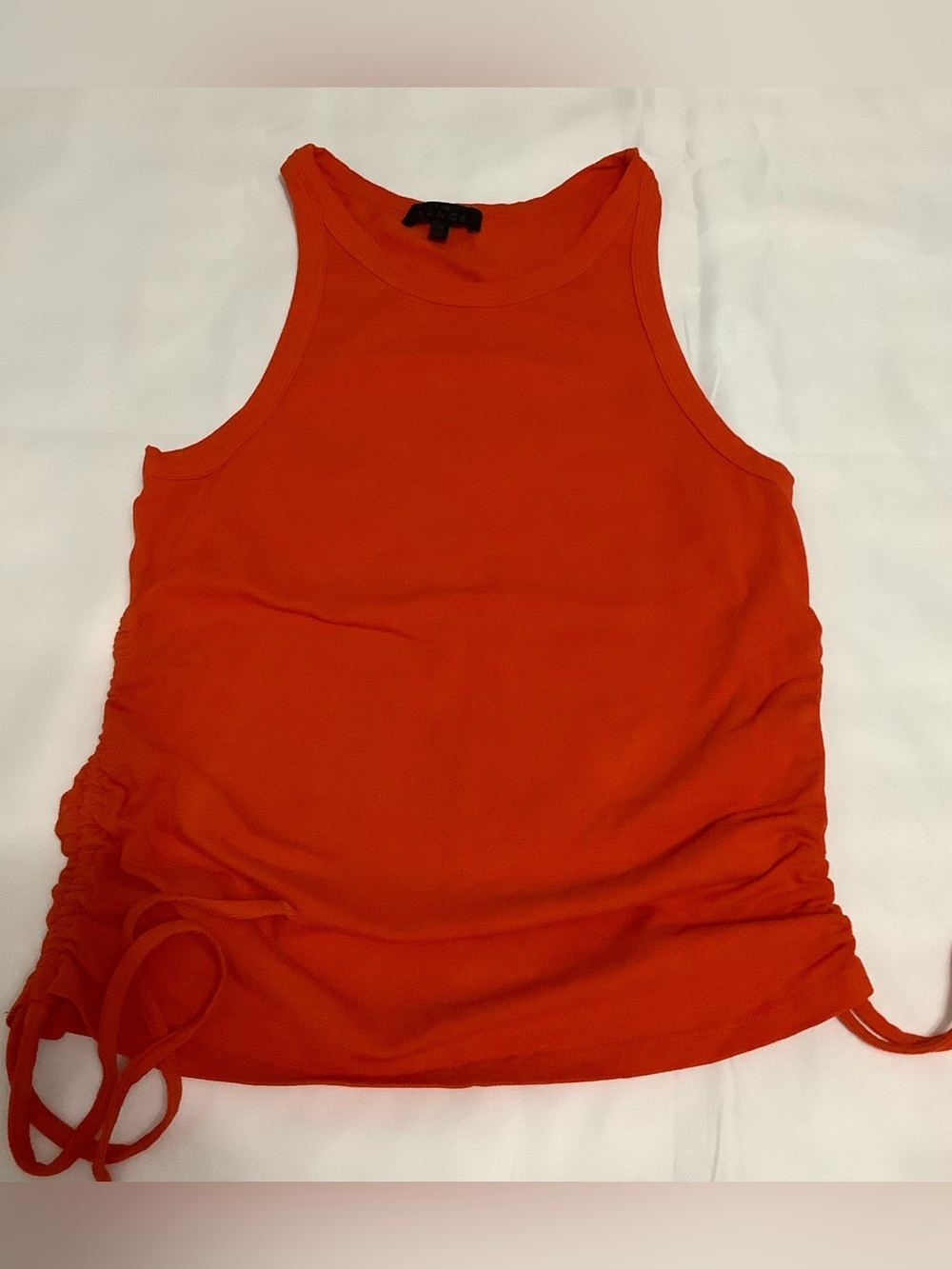 The Range NYC Red Sleeveless Ruched Top XS (W648)